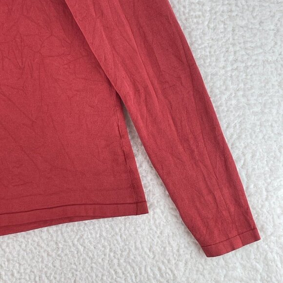 Ann Taylor LOFT Orange Long Sleeve Scoop Neck Shirt Womens Stretch Size Large - Picture 15 of 15